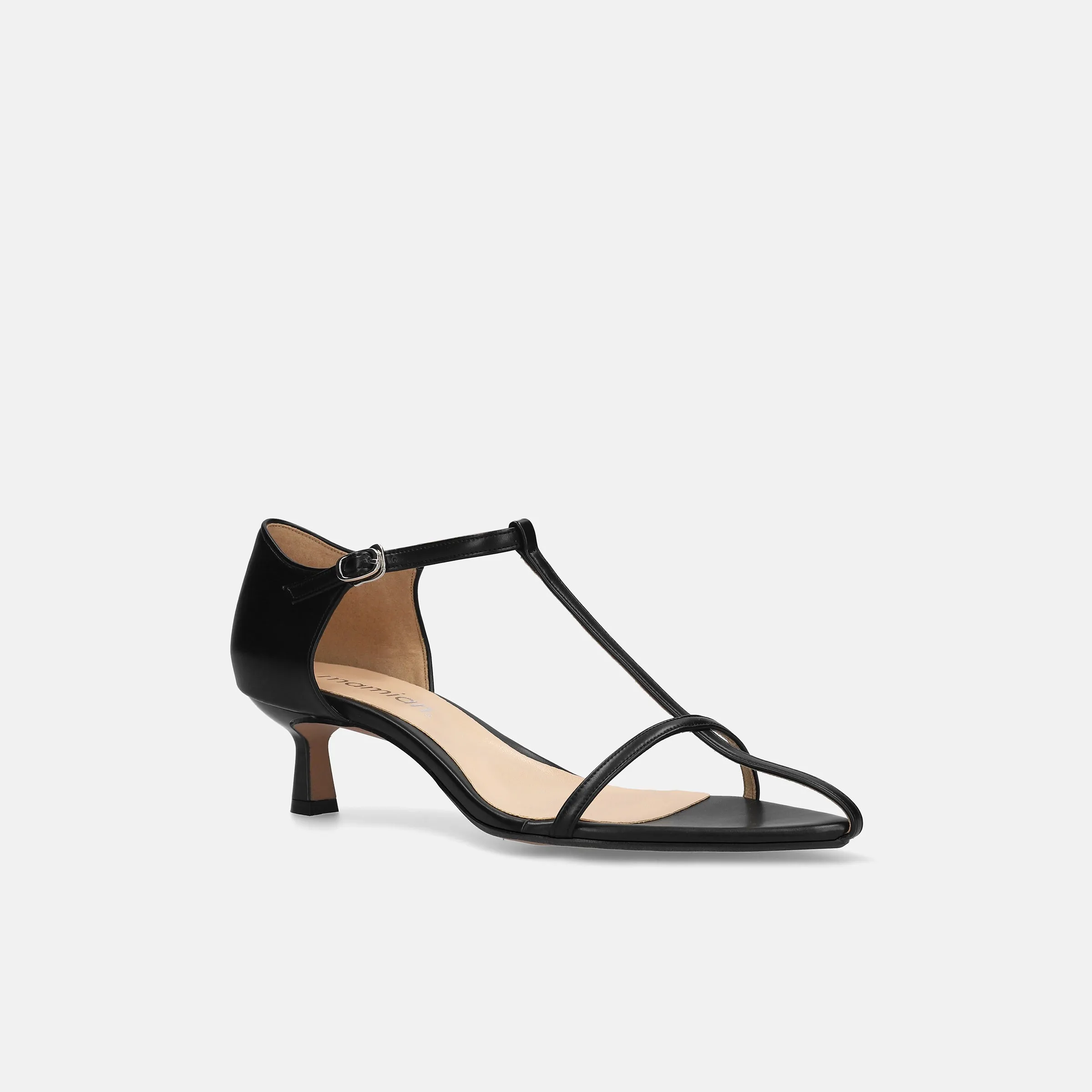 15% OFF: 2024SS: T-strap pointed sandals (m50011) Black