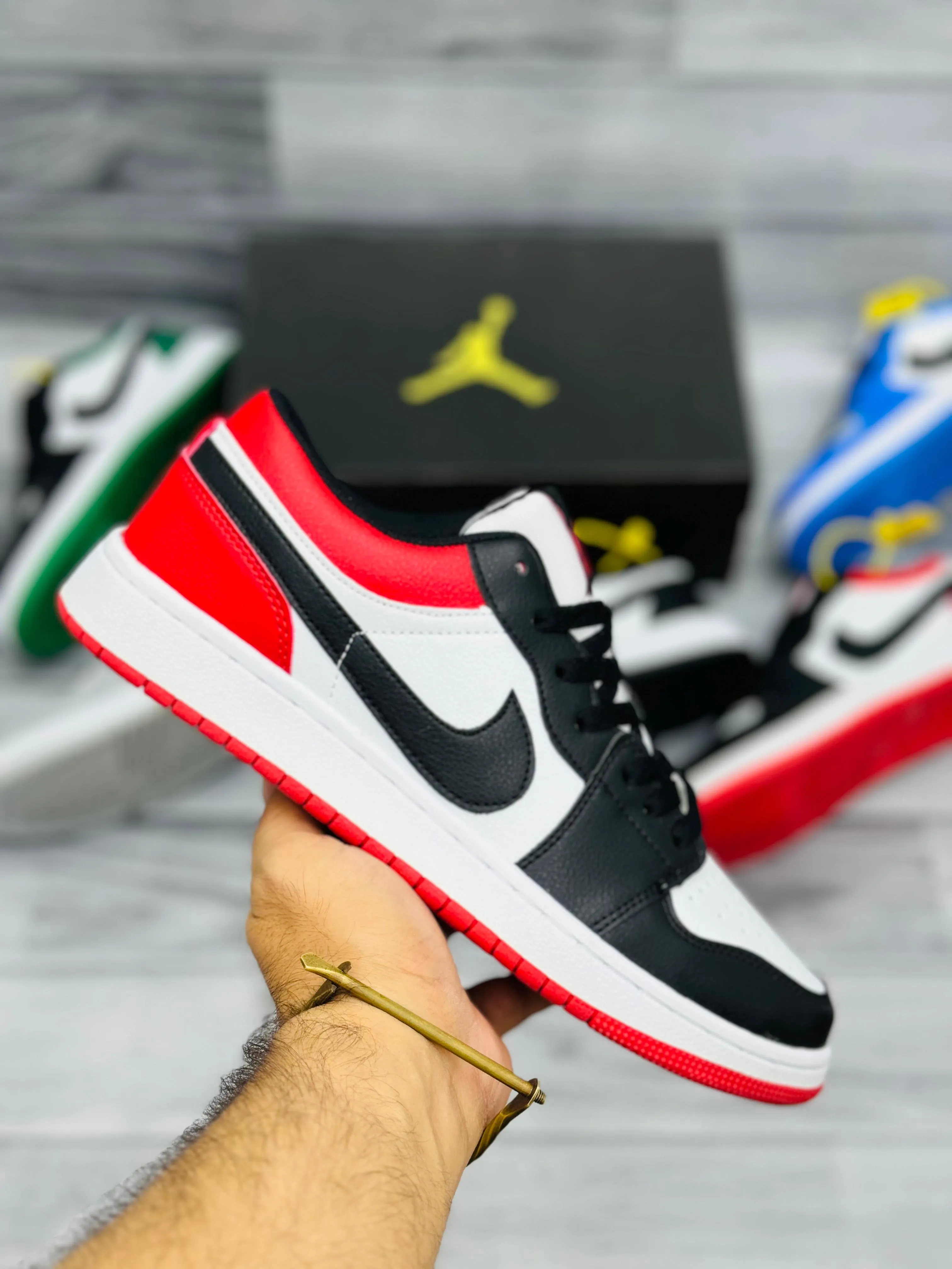Air Jordan 1 Low Black White Red