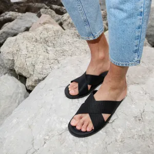 ALIAS BLACK CROSS SANDALS