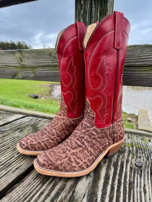 Anderson Bean Men's Terra Vintage Elephant & 13” Tamarillo Red Cutter Toe Cowboy Boots 335349