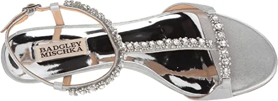 Badgley Mischka Women's Yadira Wedge Sandal, Silver, 7 M US