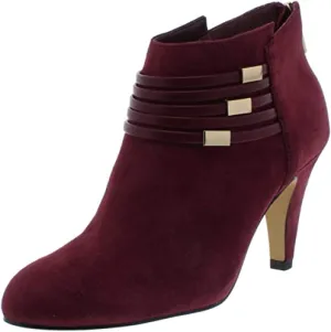 Bella Vita Women's Nerissa Ankle Boot, Burgundy Kidsuede, 10 XW US