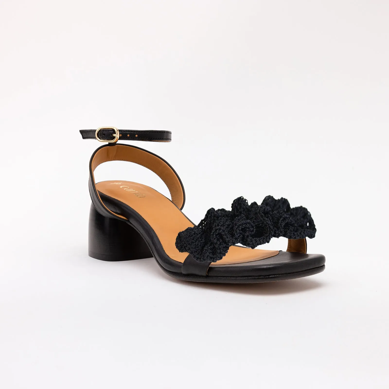 Black Heeled Swap Sandal Black Boho