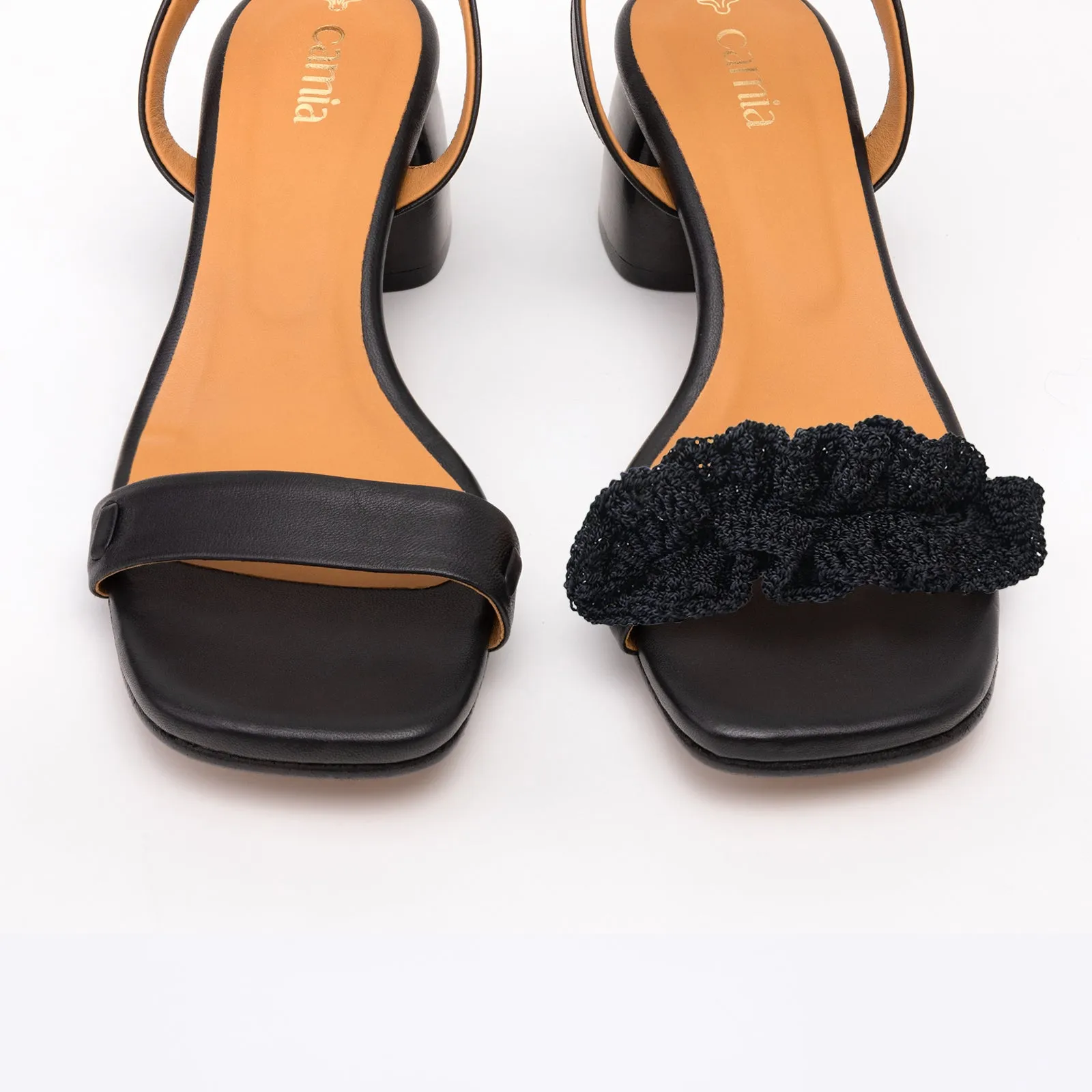 Black Heeled Swap Sandal Black Boho