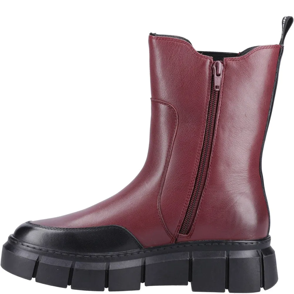 Bordeaux Fleur Ankle Boots