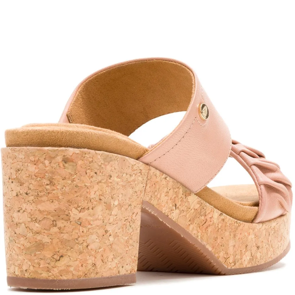 Cafe Creme Poppy Ruched Slides