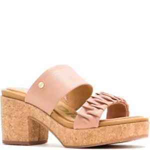 Cafe Creme Poppy Ruched Slides