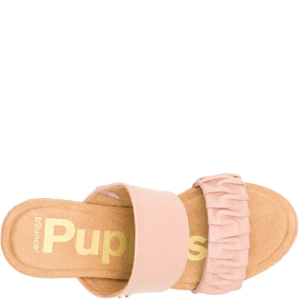 Cafe Creme Poppy Ruched Slides