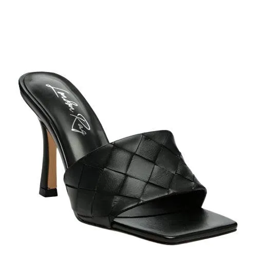 Carmen High Heeled Woven Square Toe Sandal
