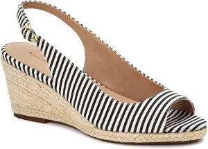 Charter Club Womens Tamaare Microsuede Wedge Sandals B/W 7.5 Medium (B,M)