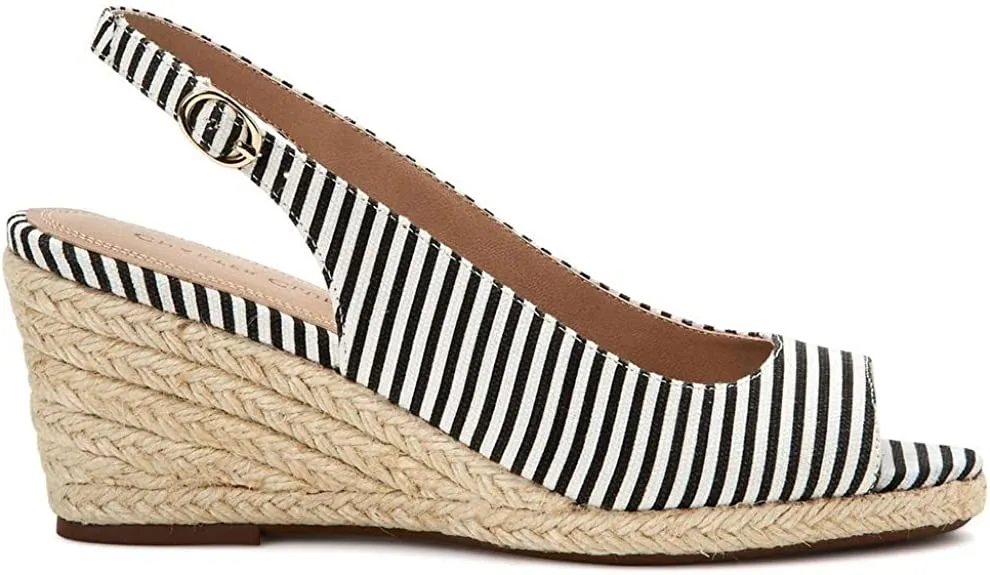 Charter Club Womens Tamaare Microsuede Wedge Sandals B/W 7.5 Medium (B,M)