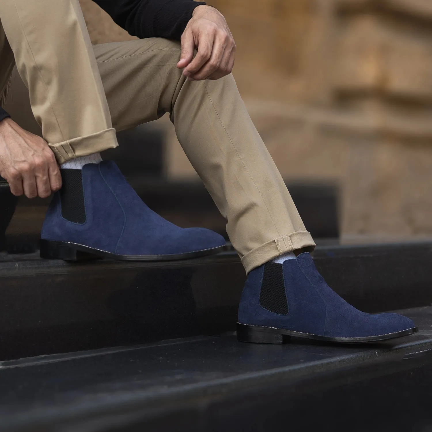 Clarkson Chelsea Midnight Blue Suede Leather Boots