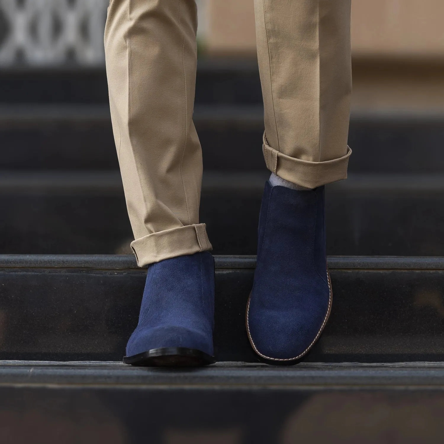 Clarkson Chelsea Midnight Blue Suede Leather Boots