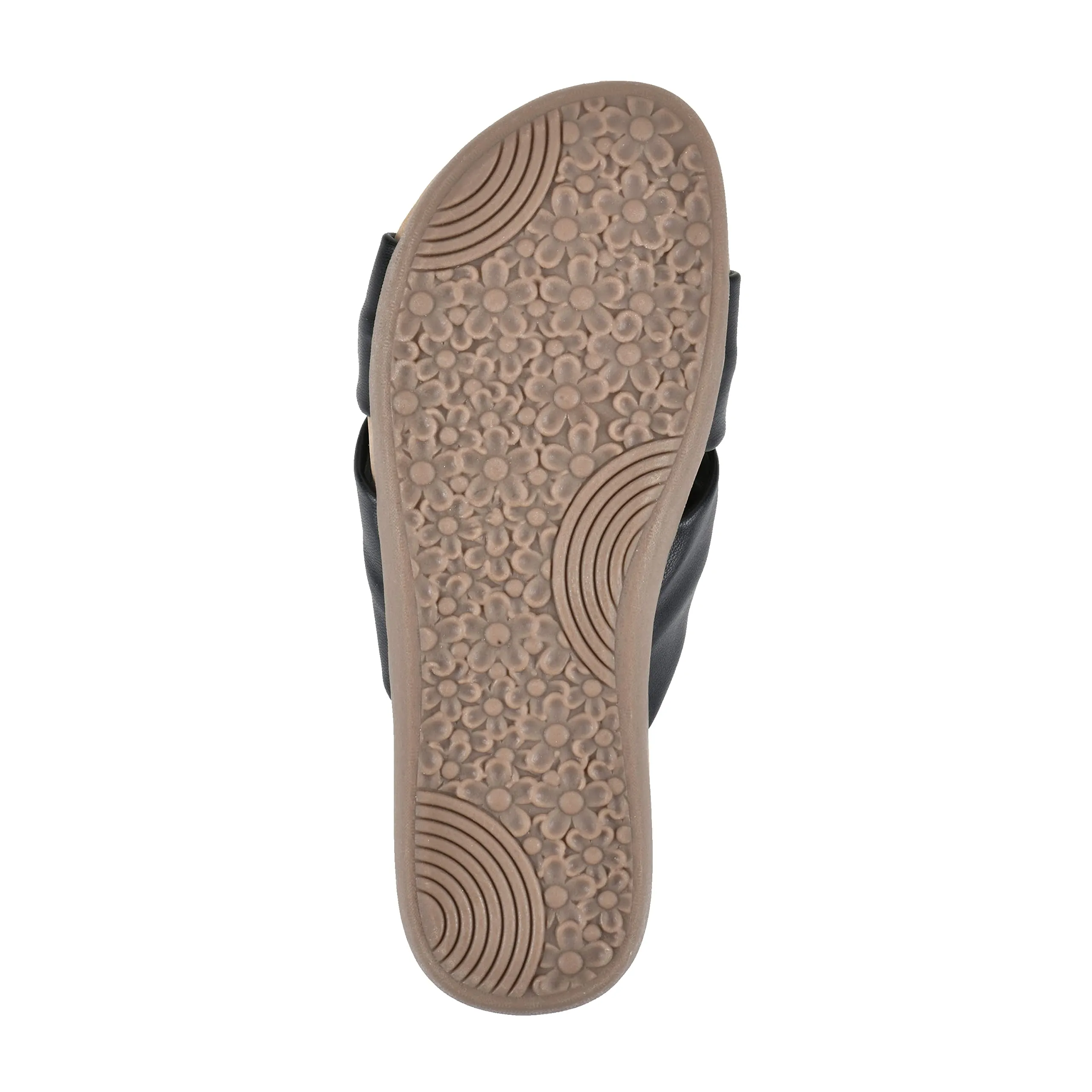 CLIFFS BY WHITE MOUNTAIN Favorite Women's Slide Sandal, Black/Smooth, 9 M