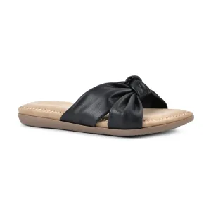 CLIFFS BY WHITE MOUNTAIN Favorite Women's Slide Sandal, Black/Smooth, 9 M