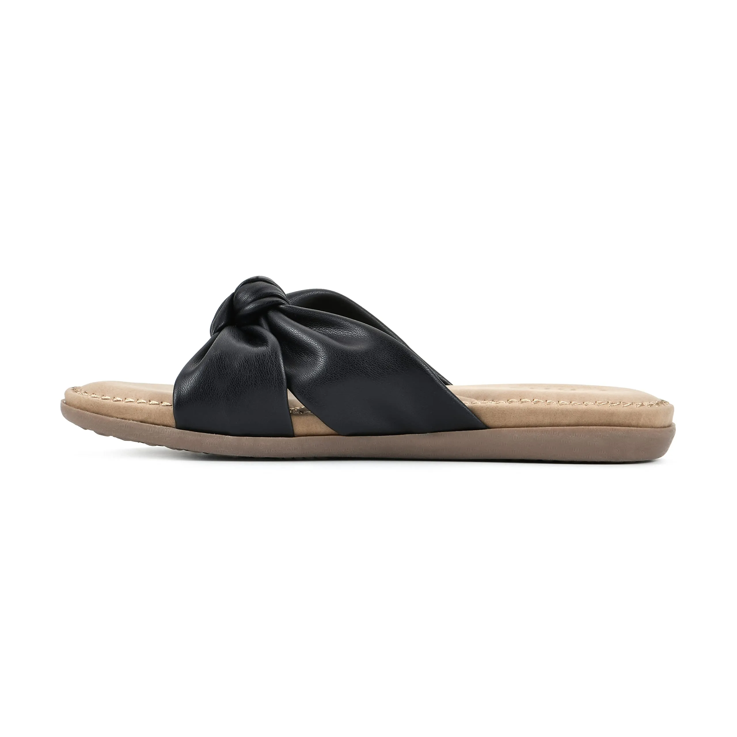 CLIFFS BY WHITE MOUNTAIN Favorite Women's Slide Sandal, Black/Smooth, 9 M