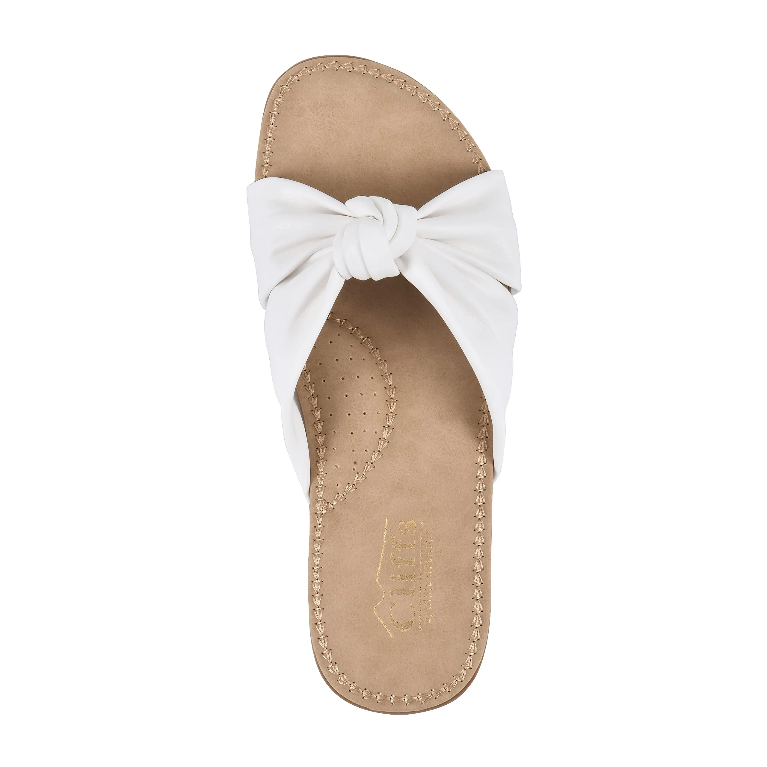 CLIFFS BY WHITE MOUNTAIN Favorite Women's Slide Sandal, White/Smooth, 7 M