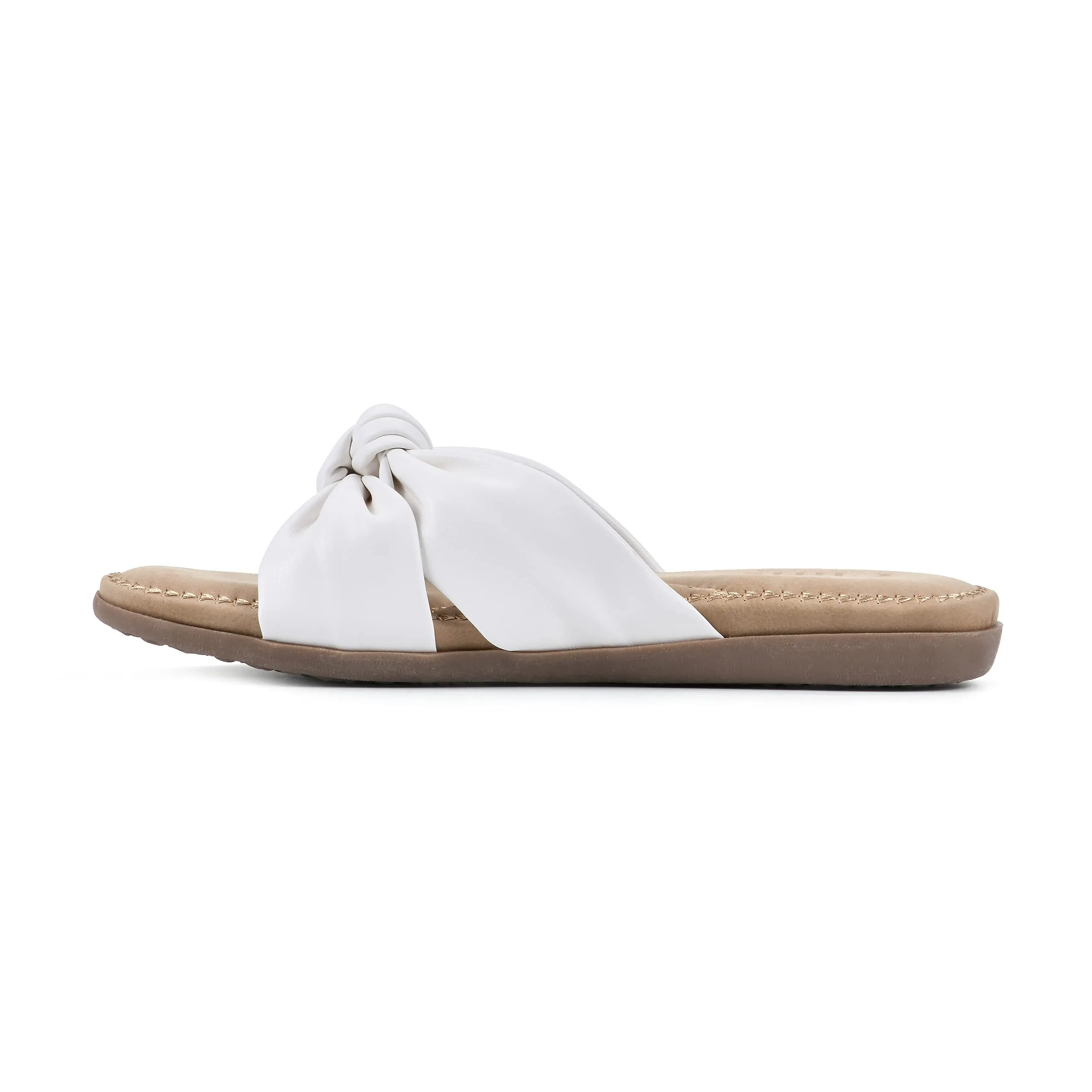 CLIFFS BY WHITE MOUNTAIN Favorite Women's Slide Sandal, White/Smooth, 7 M