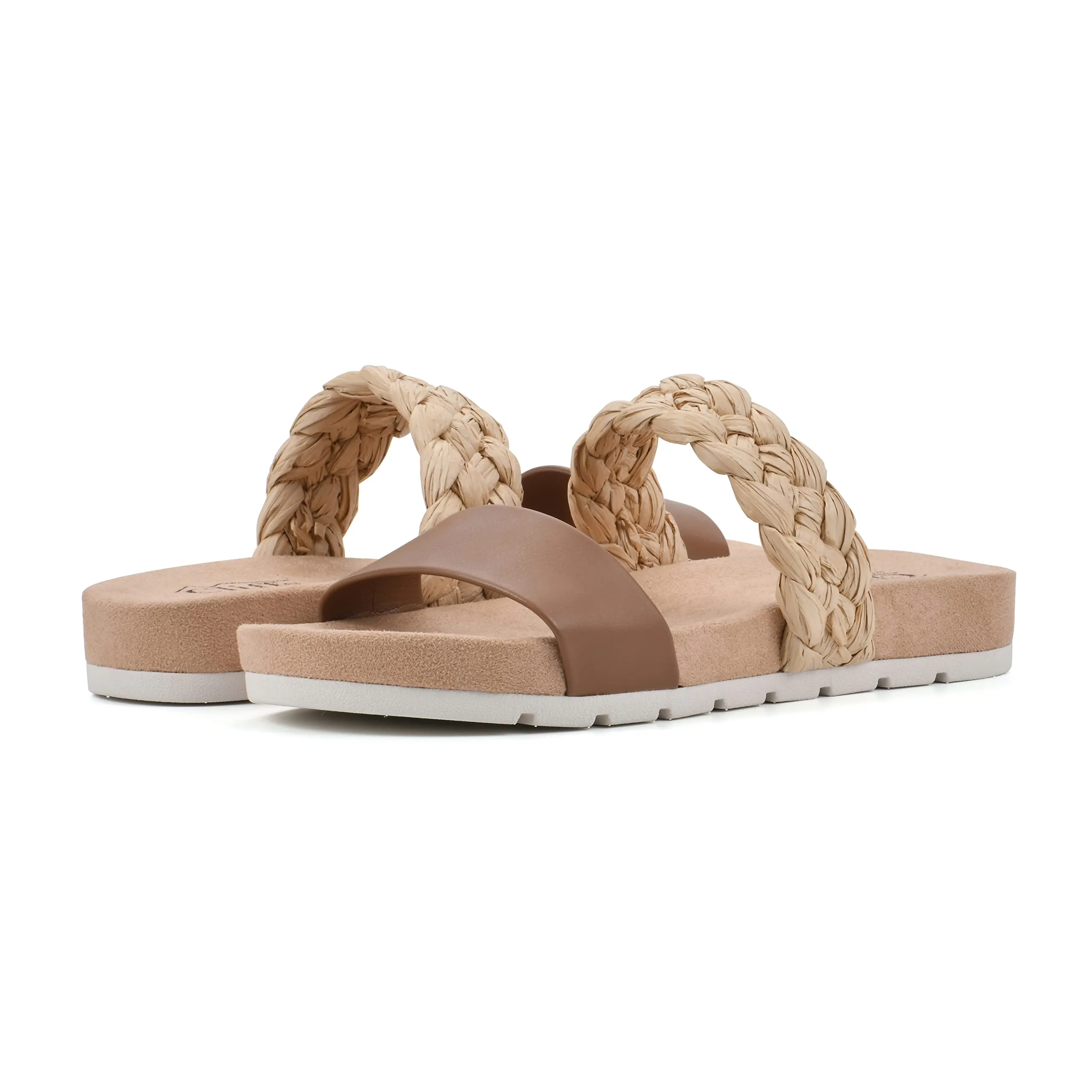 CLIFFS BY WHITE MOUNTAIN Women's Tonic Slide Sandal, Tan/Smooth, 7 M
