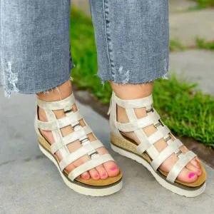 CORKYS CAGED WEDGE SANDALS (silver)