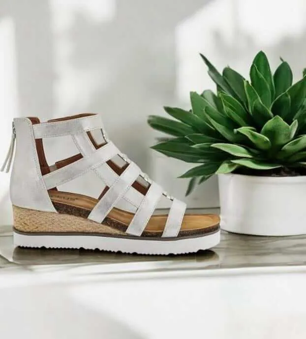 CORKYS CAGED WEDGE SANDALS (silver)