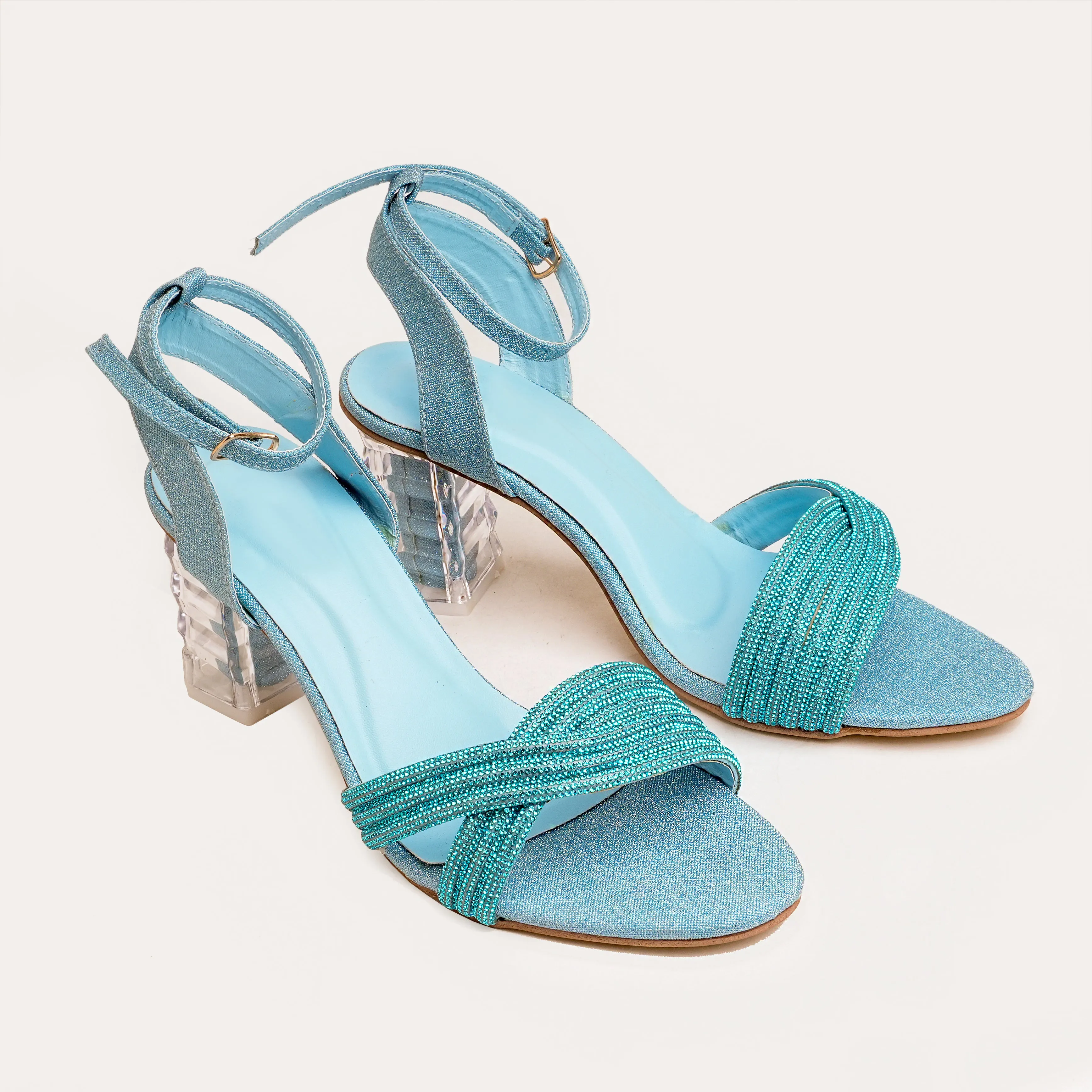 Crystal Ocean High Heel Sandal - Sky Blue