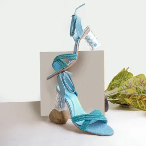 Crystal Ocean High Heel Sandal - Sky Blue