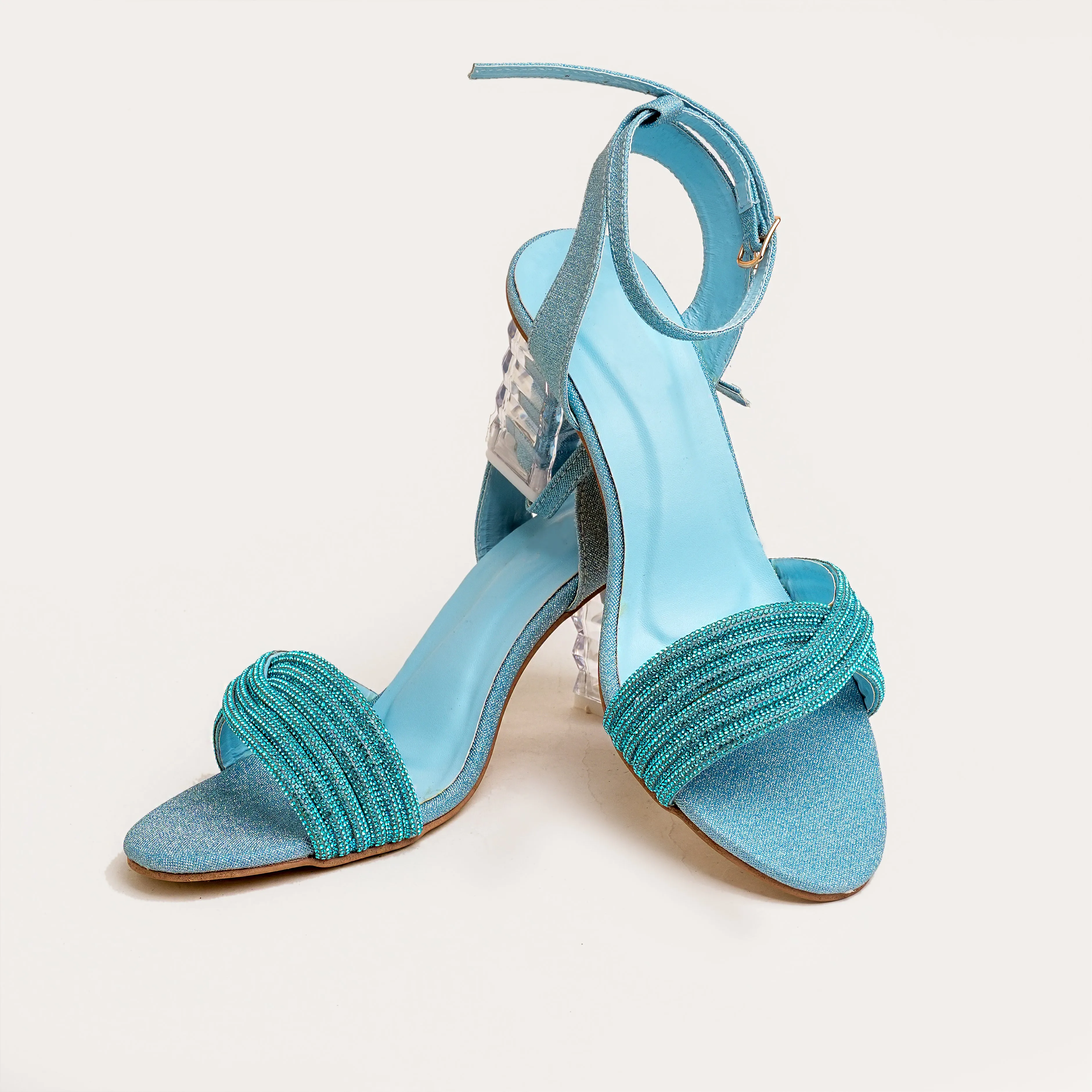 Crystal Ocean High Heel Sandal - Sky Blue