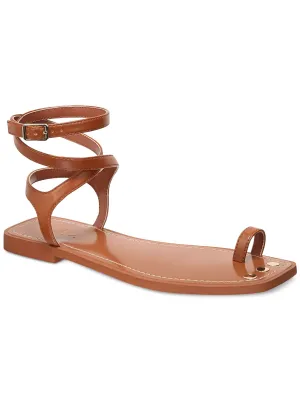 Cufflinks Inc. Women's REMMIE Faux Leather Ankle strap Gladiator Sandals Medium - Tan Smooth, 6