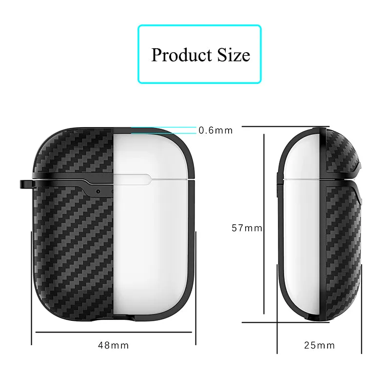 Earphone Case for Apple Airpods Travel Storage Cover Carbon Fiber Style Full Protective Case Anti-scratch green_Airpods case