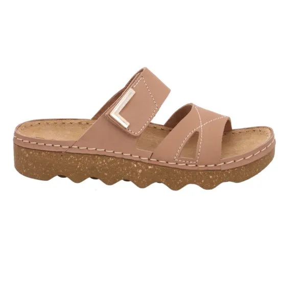 'Foggia' women's slide sandal - Brown