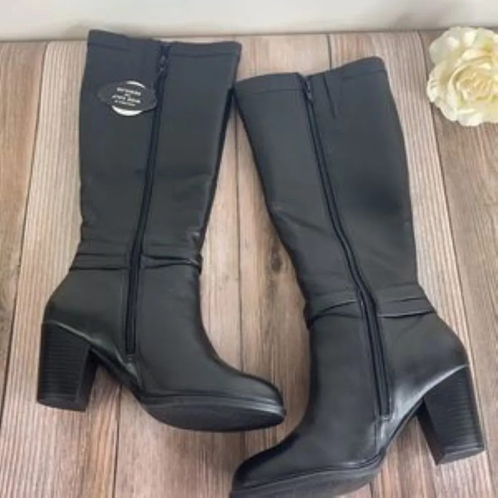 Giani Bernini Black Leather Memory-Foam Dress Boots 7