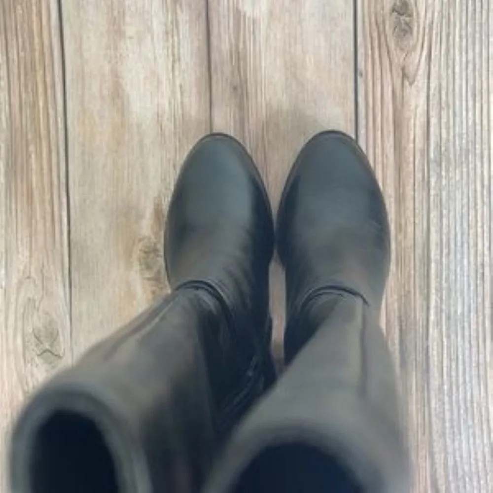 Giani Bernini Black Leather Memory-Foam Dress Boots 7