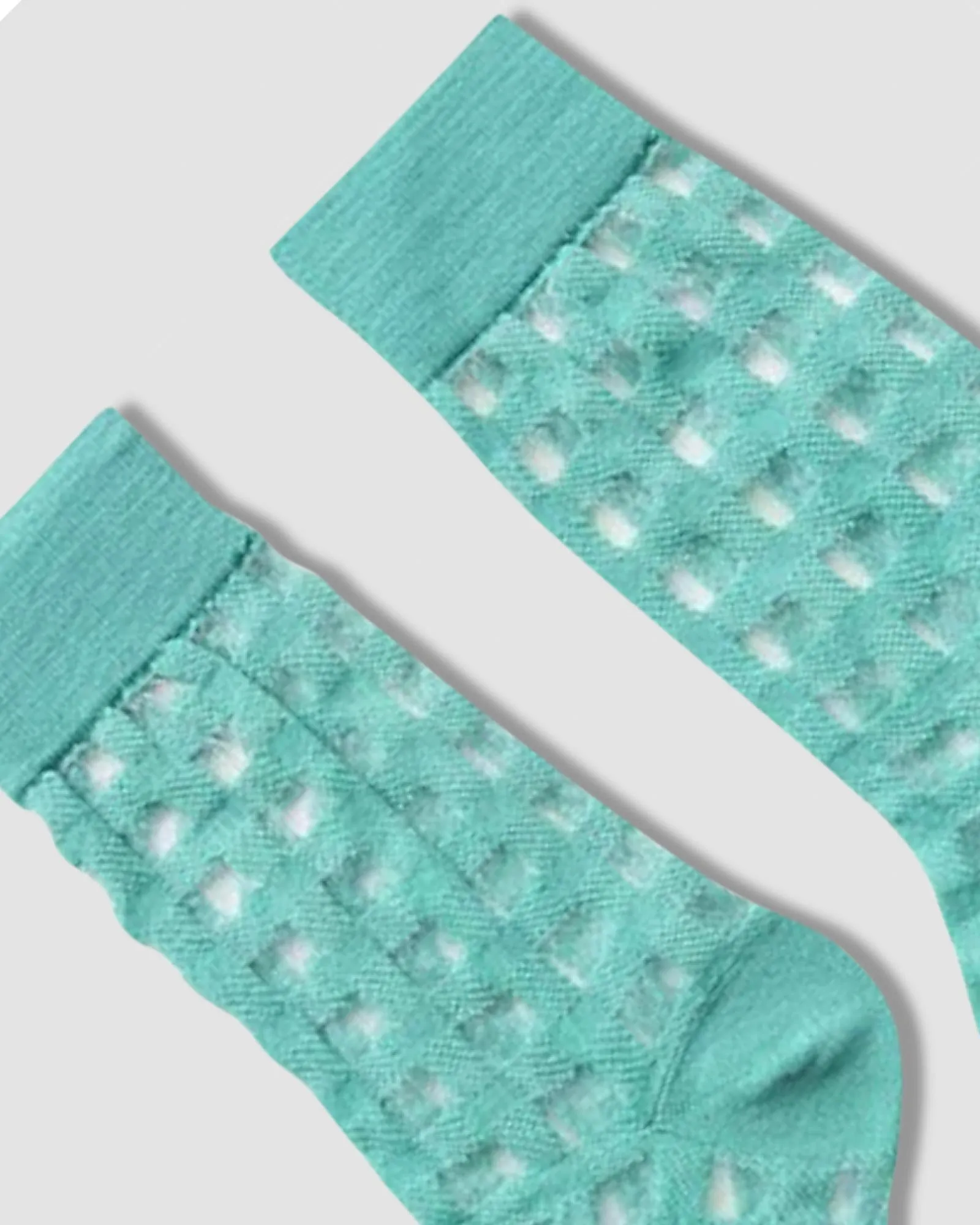 Gingham Places Sheer Sock - Turquoise