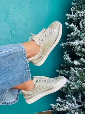 Gold Woven Sneakers