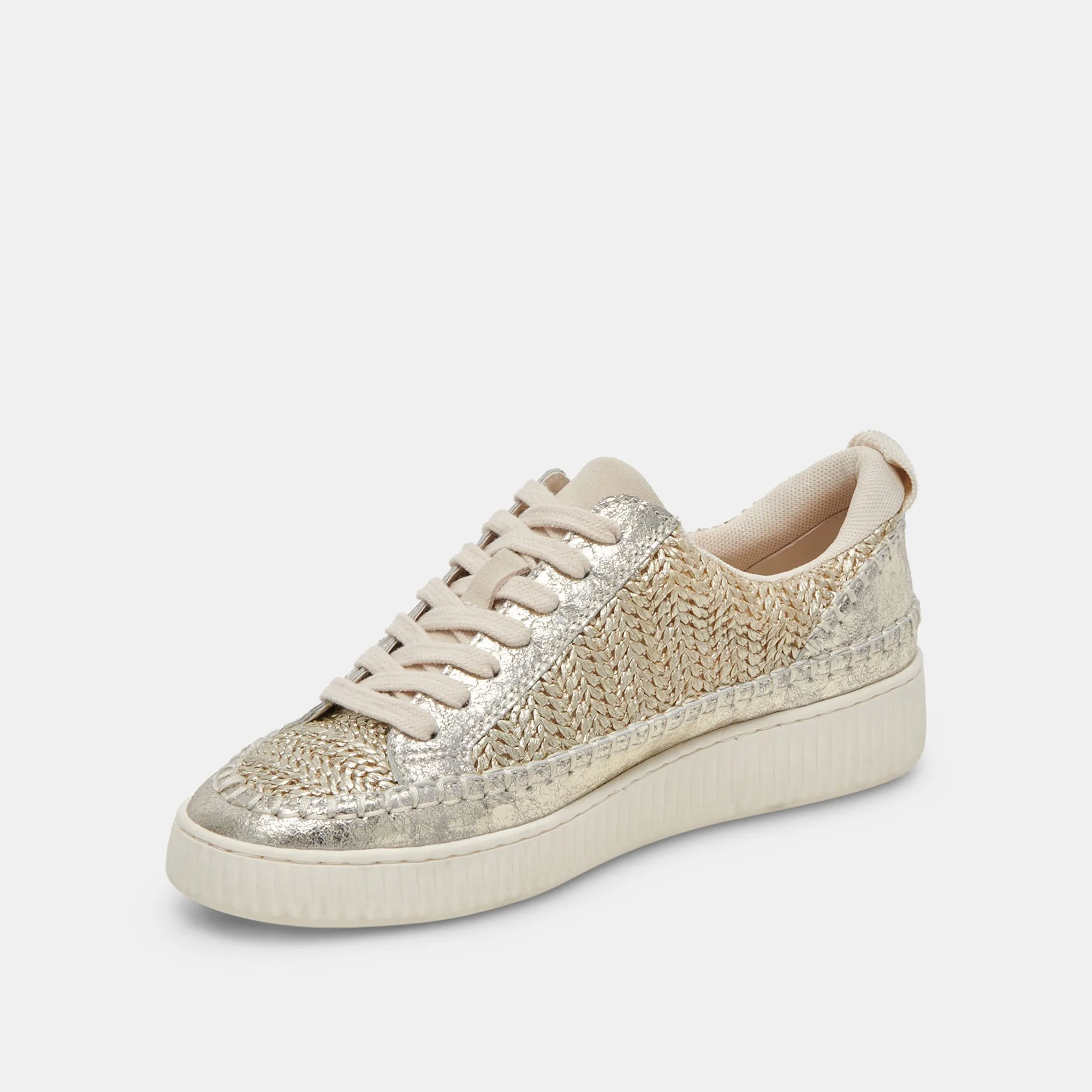 Gold Woven Sneakers
