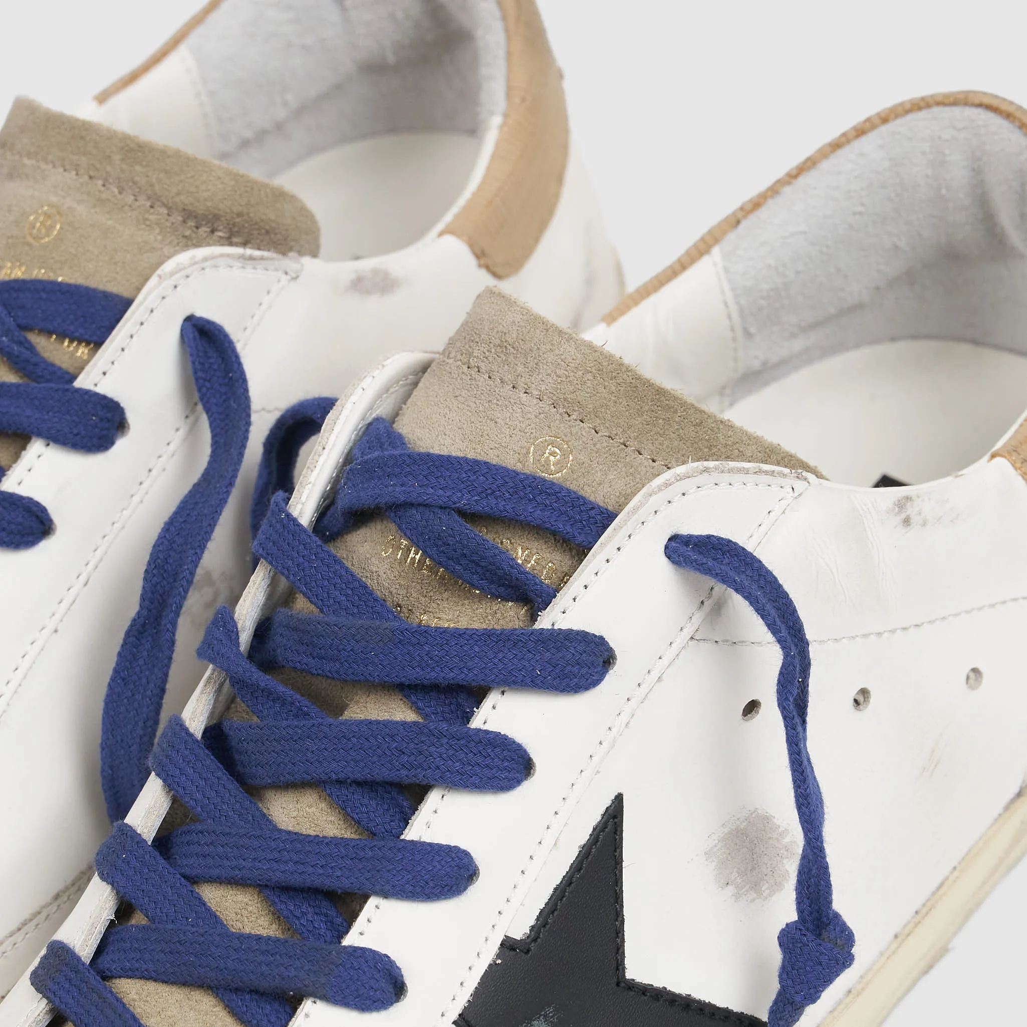 Golden Goose Superstar White Taupe Black Sneakers