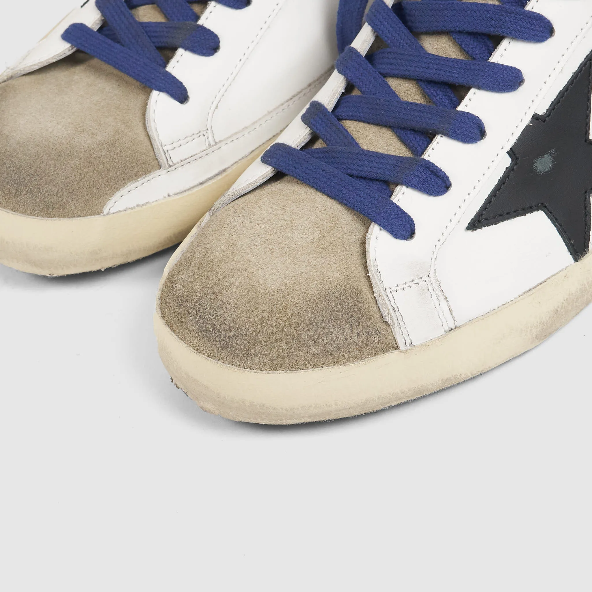 Golden Goose Superstar White Taupe Black Sneakers