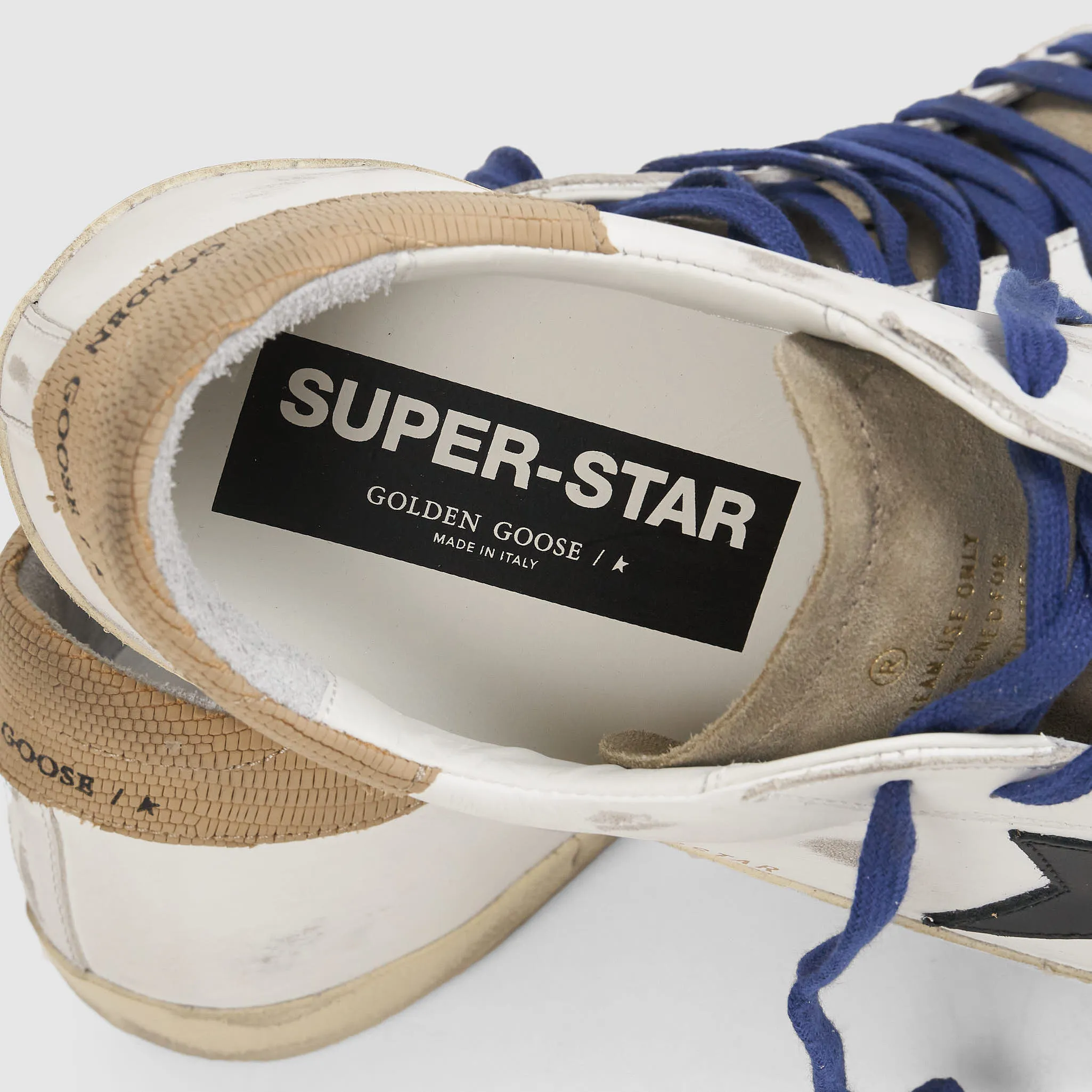 Golden Goose Superstar White Taupe Black Sneakers