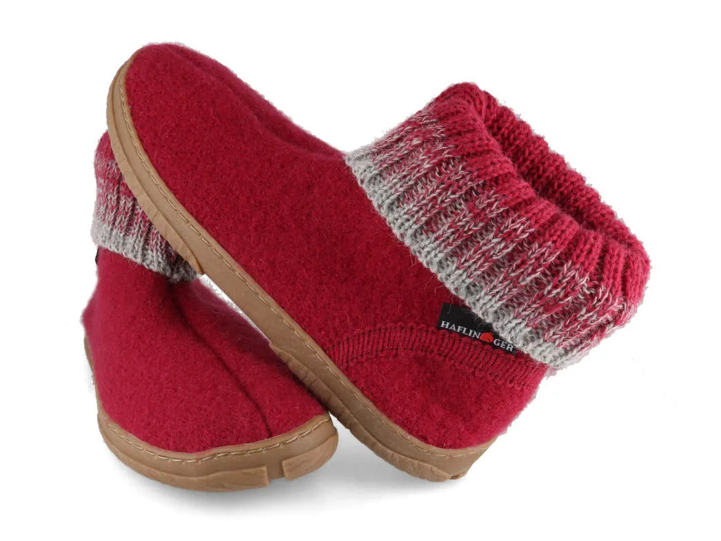HAFLINGER Boys Girls Slipper Boots 'Yuki', burgundy