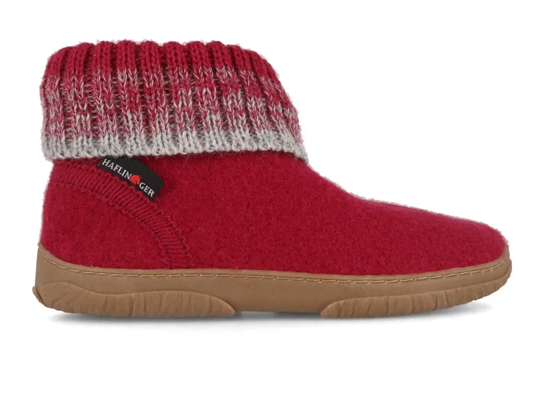HAFLINGER Boys Girls Slipper Boots 'Yuki', burgundy