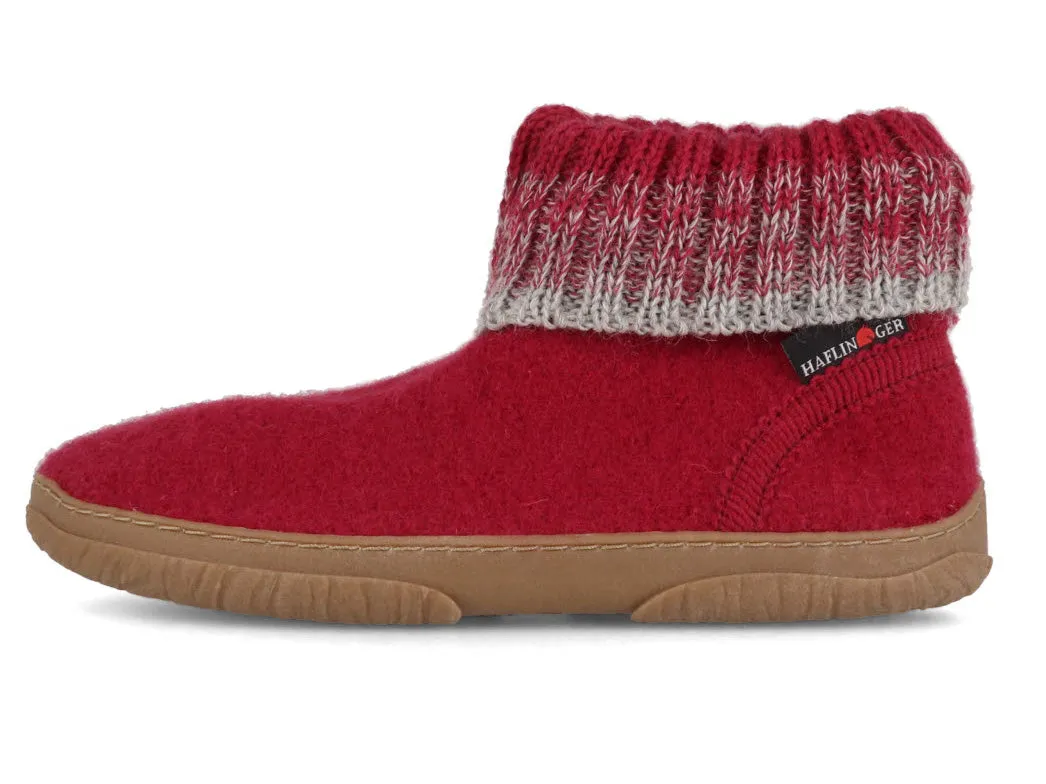 HAFLINGER Boys Girls Slipper Boots 'Yuki', burgundy