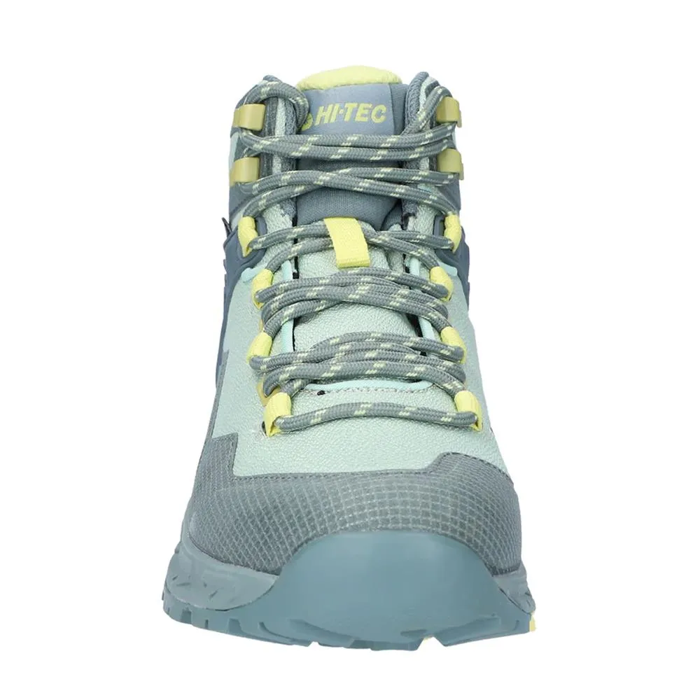 Hi-Tec Ladies Verve Mid Waterproof Dark Green/Mint Vegan Hiking Walking Boots
