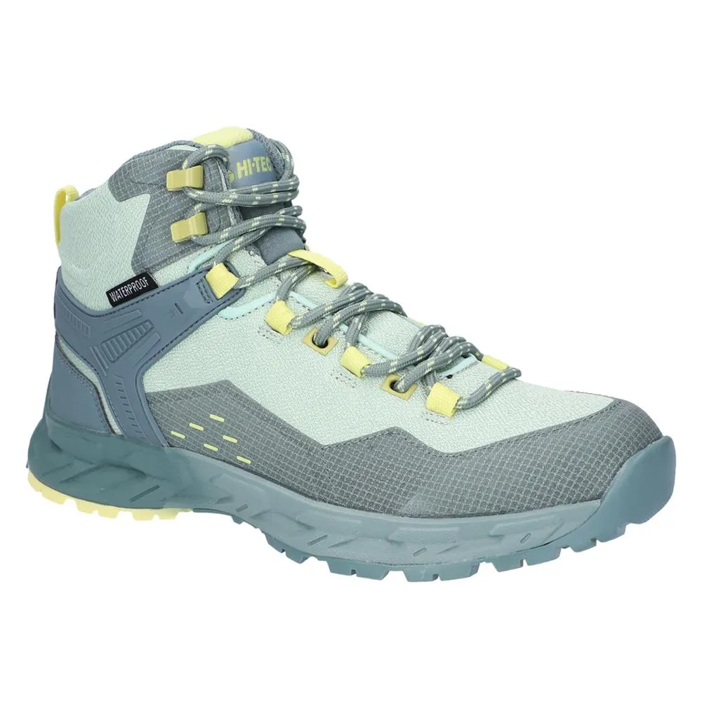 Hi-Tec Ladies Verve Mid Waterproof Dark Green/Mint Vegan Hiking Walking Boots