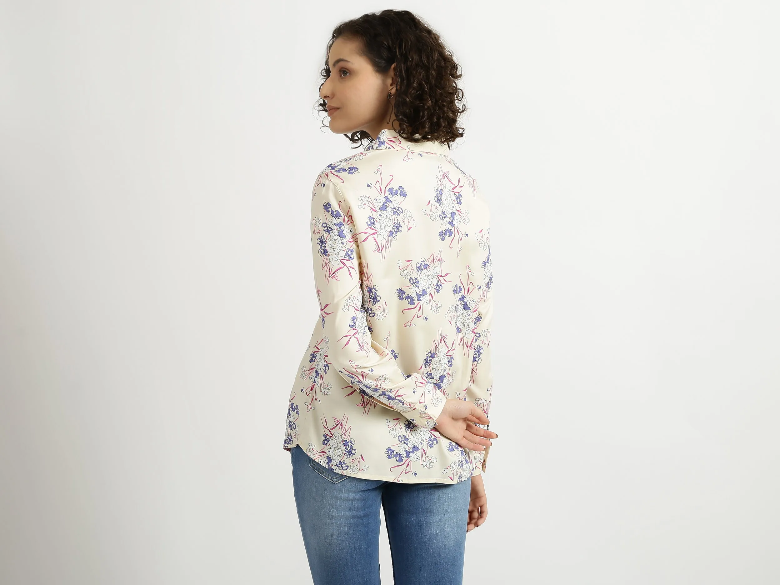 Ladies Long Sleeve Printed Shirt