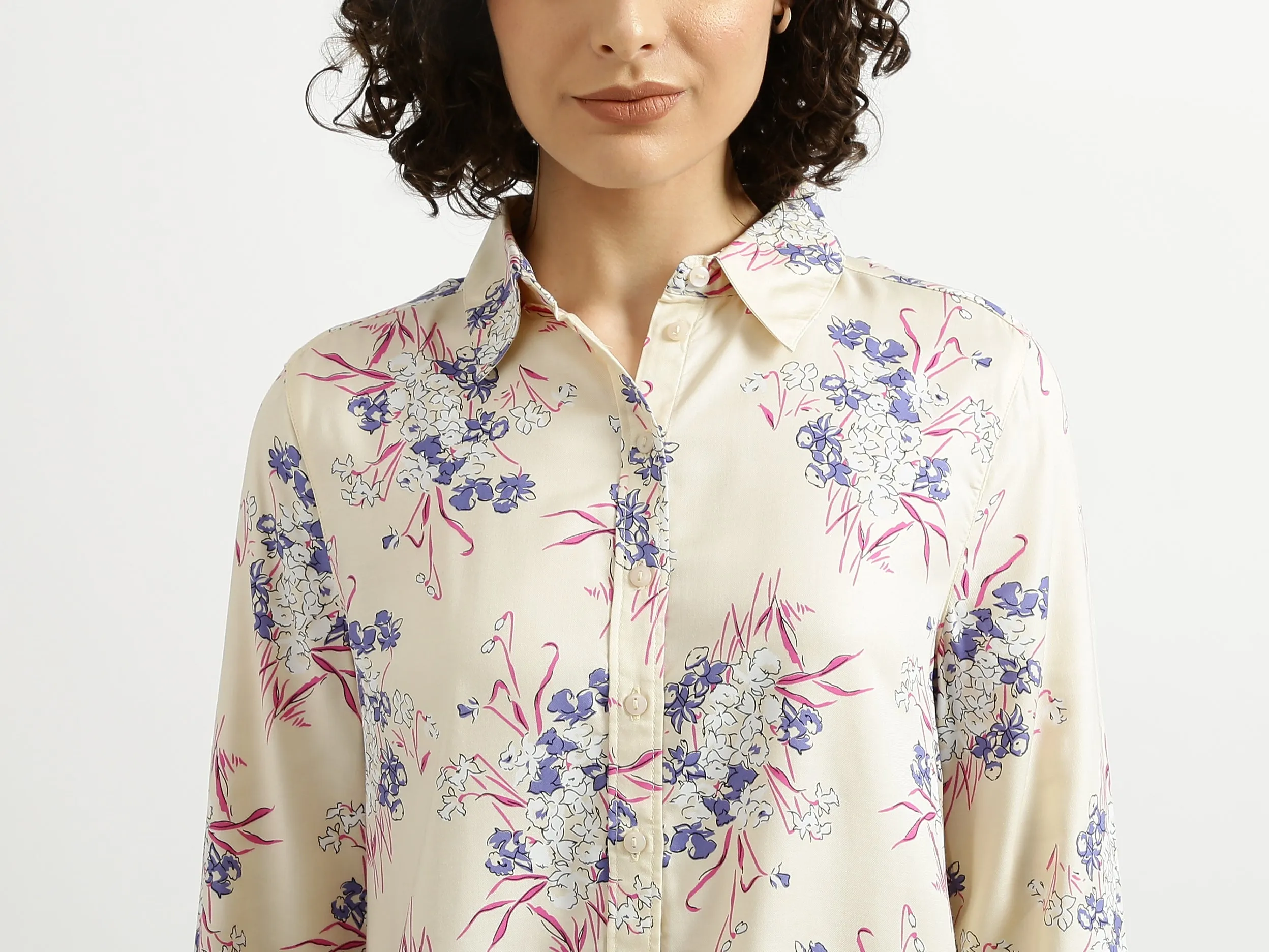 Ladies Long Sleeve Printed Shirt