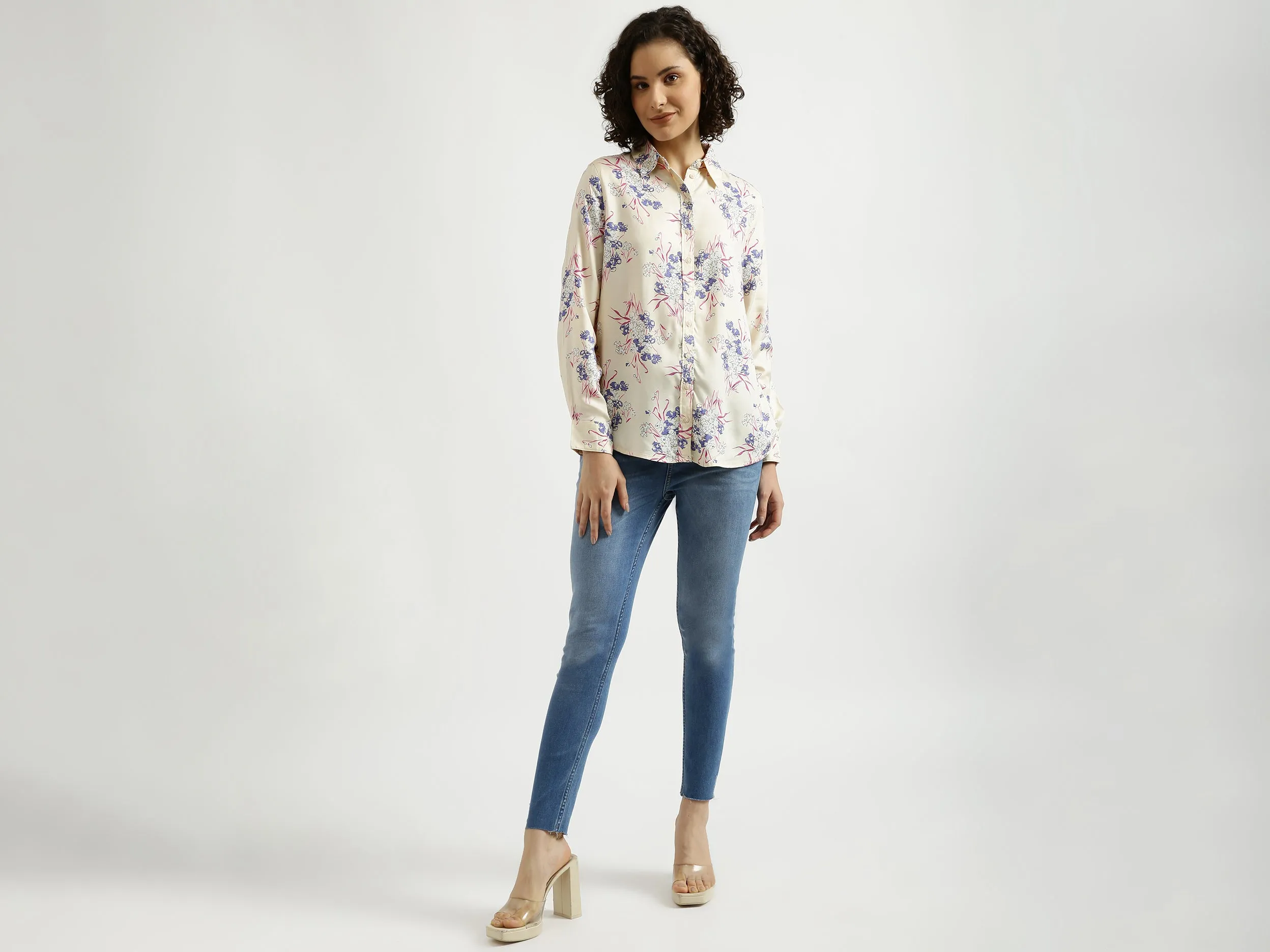 Ladies Long Sleeve Printed Shirt