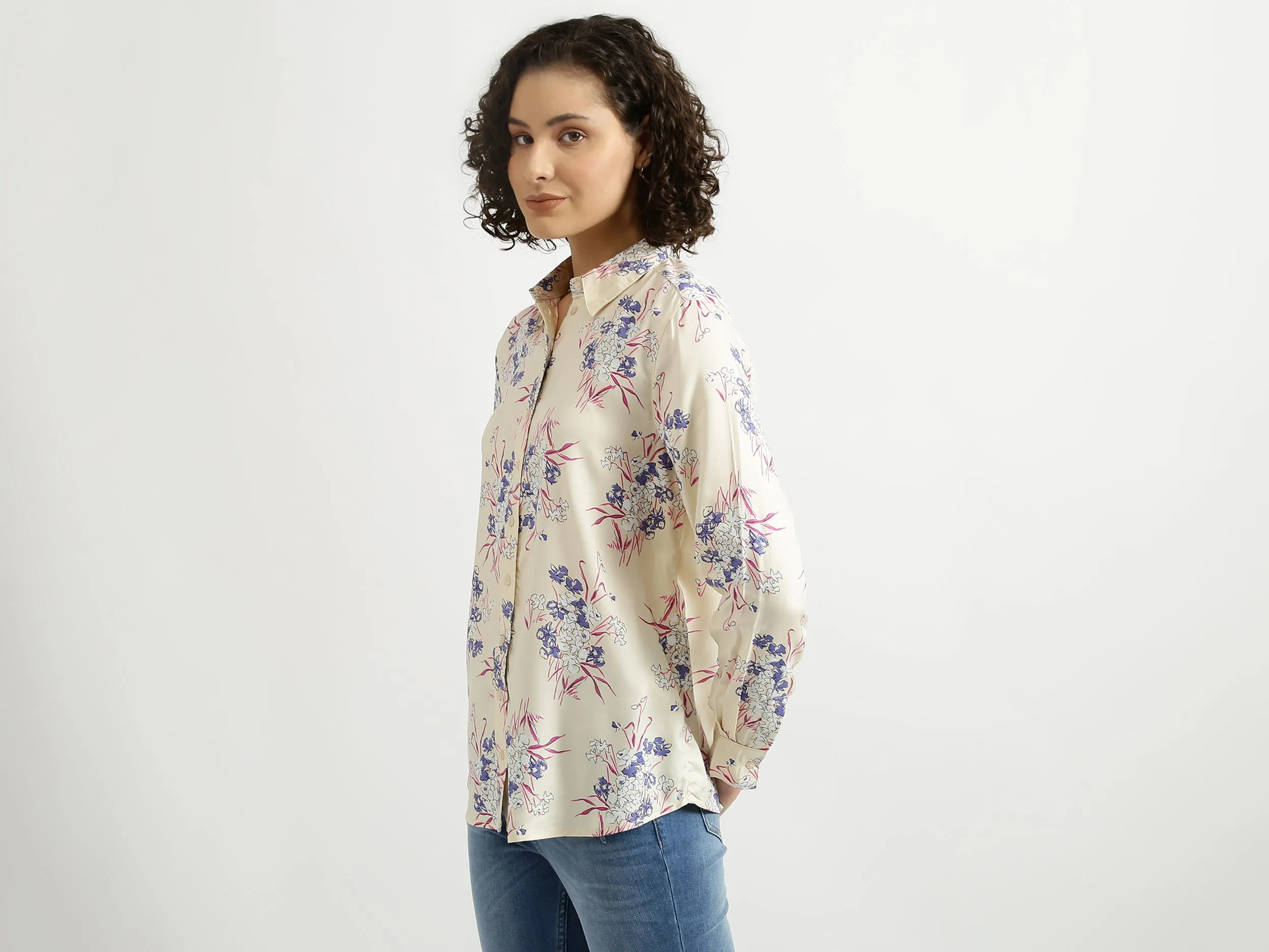 Ladies Long Sleeve Printed Shirt