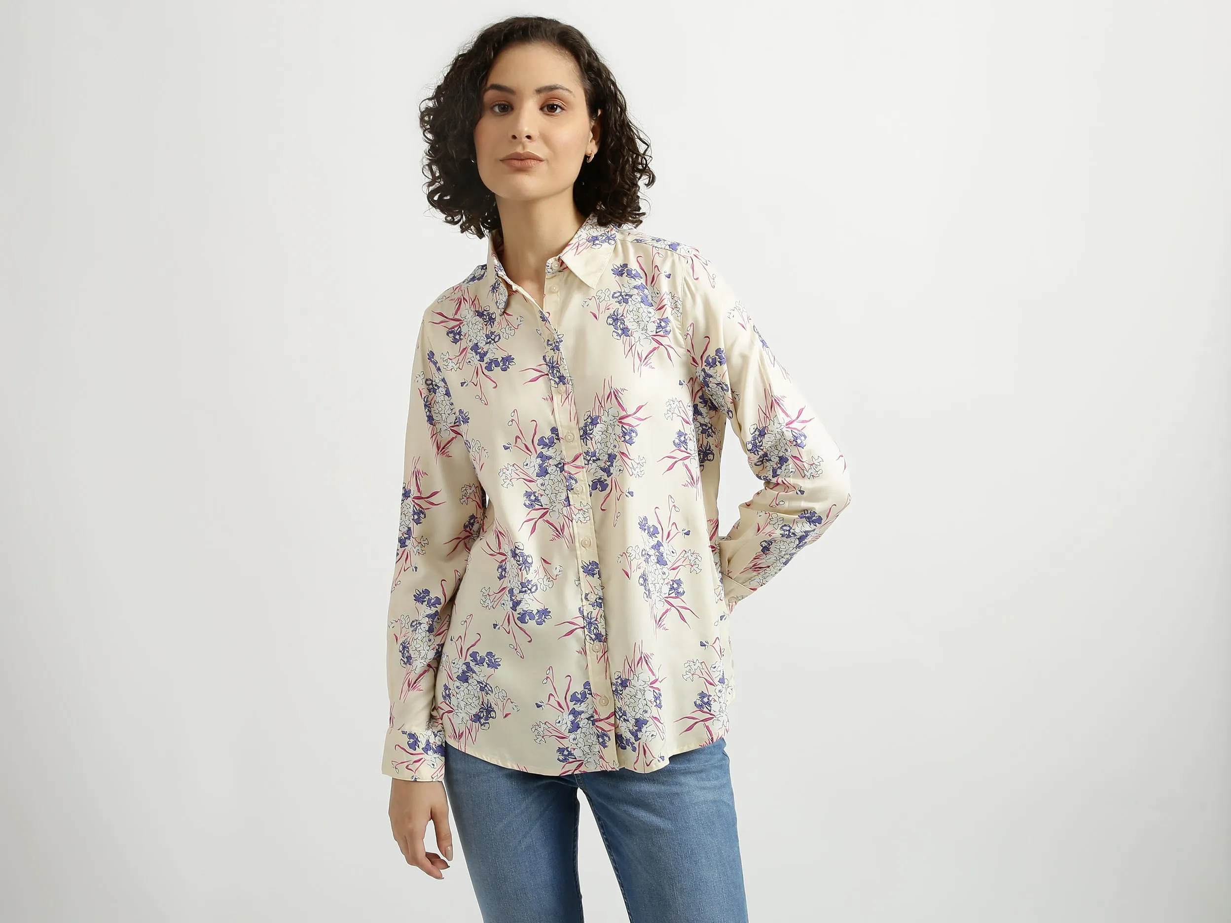 Ladies Long Sleeve Printed Shirt