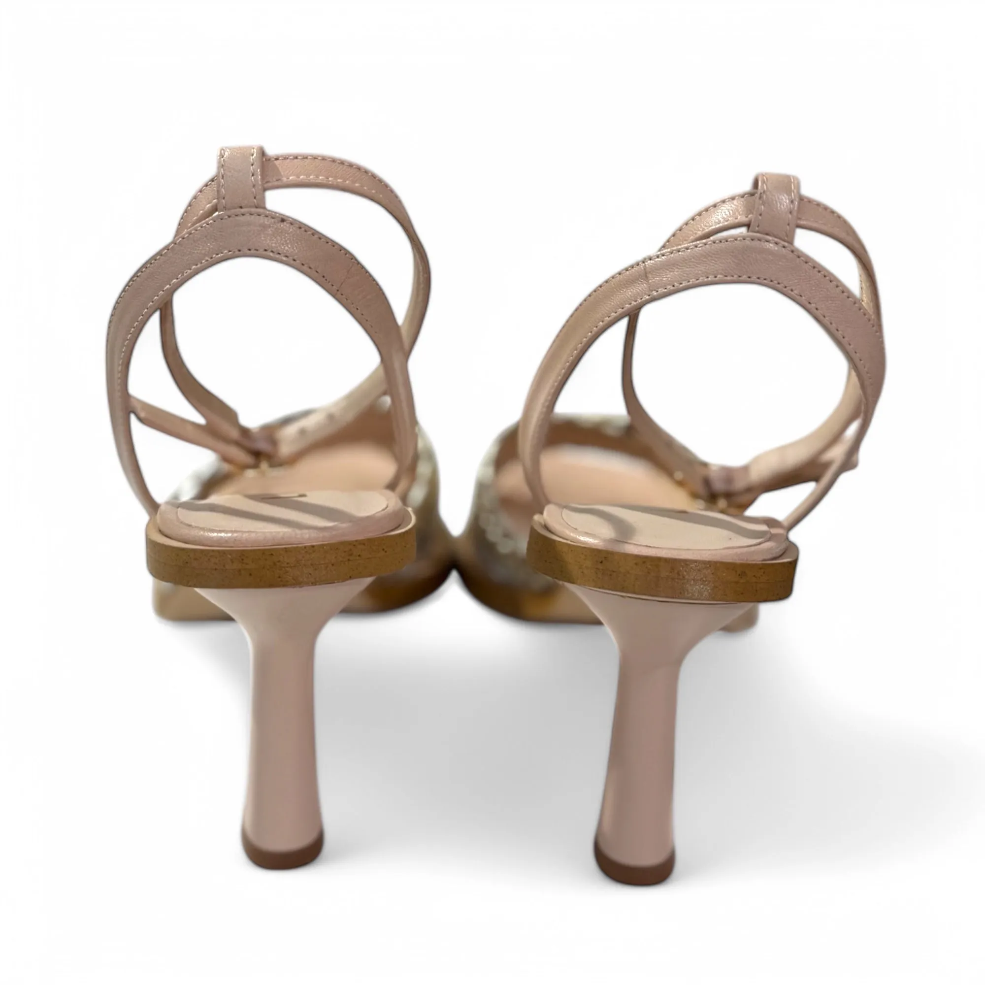 Lodi Werune Metallic Crossover Strap Sandals – Nude Pink